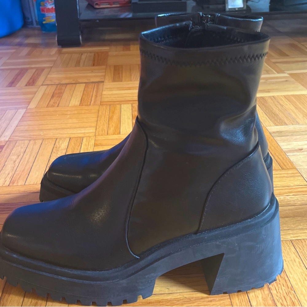Black platform boots